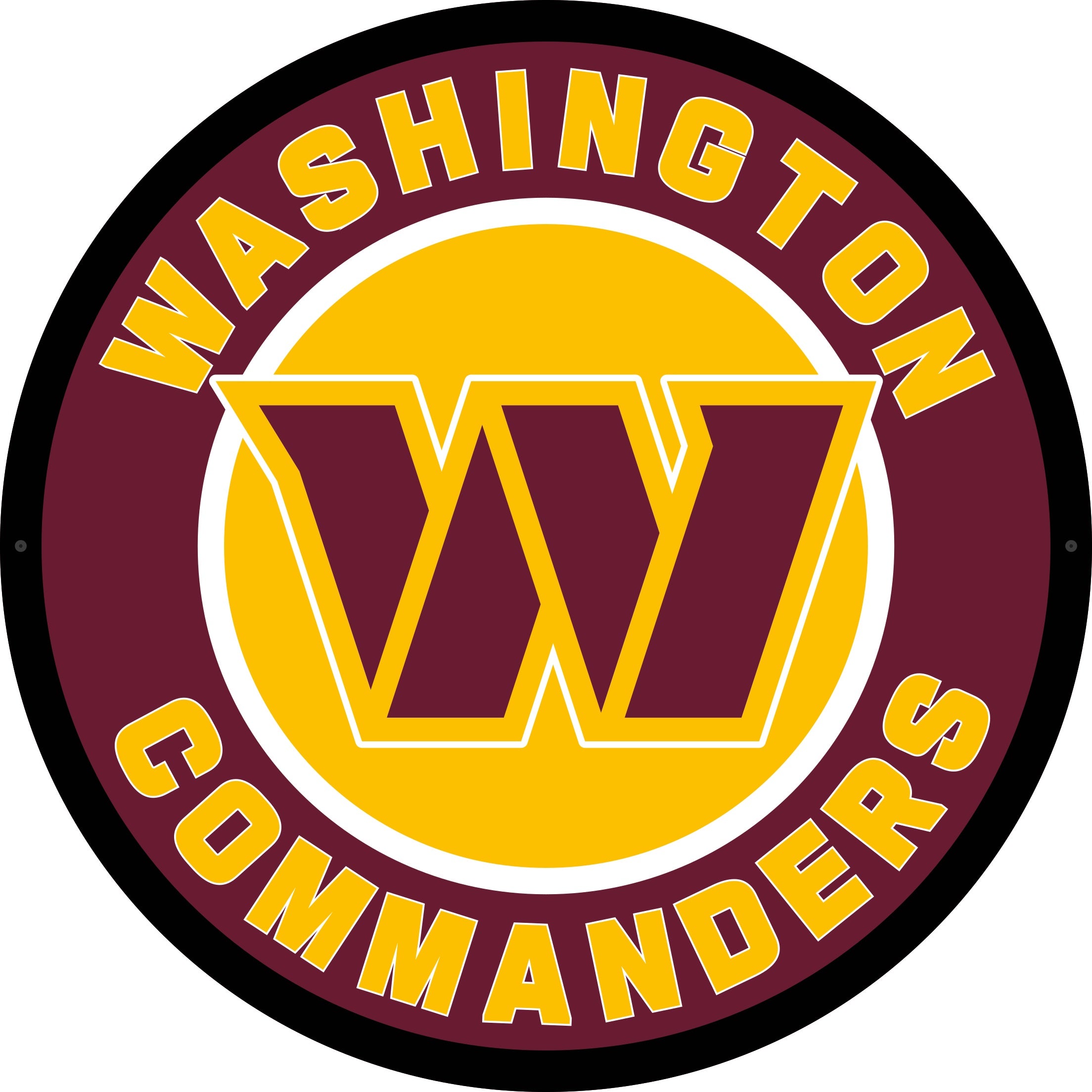 Evergreen Washington Commanders Round 23" LED Lighted Sign