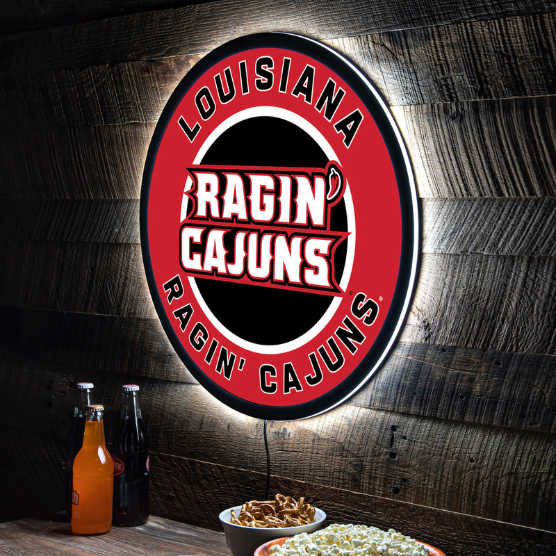 Evergreen University of Louisiana-Lafayette Round 23" LED Lighted Sign