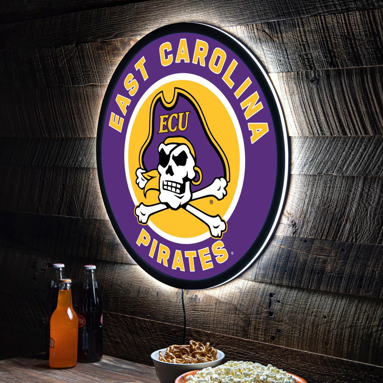 Evergreen East Carolina University Round 23" LED Lighted Sign
