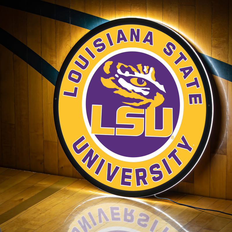 Evergreen Louisiana State University Round 23" LED Lighted Sign