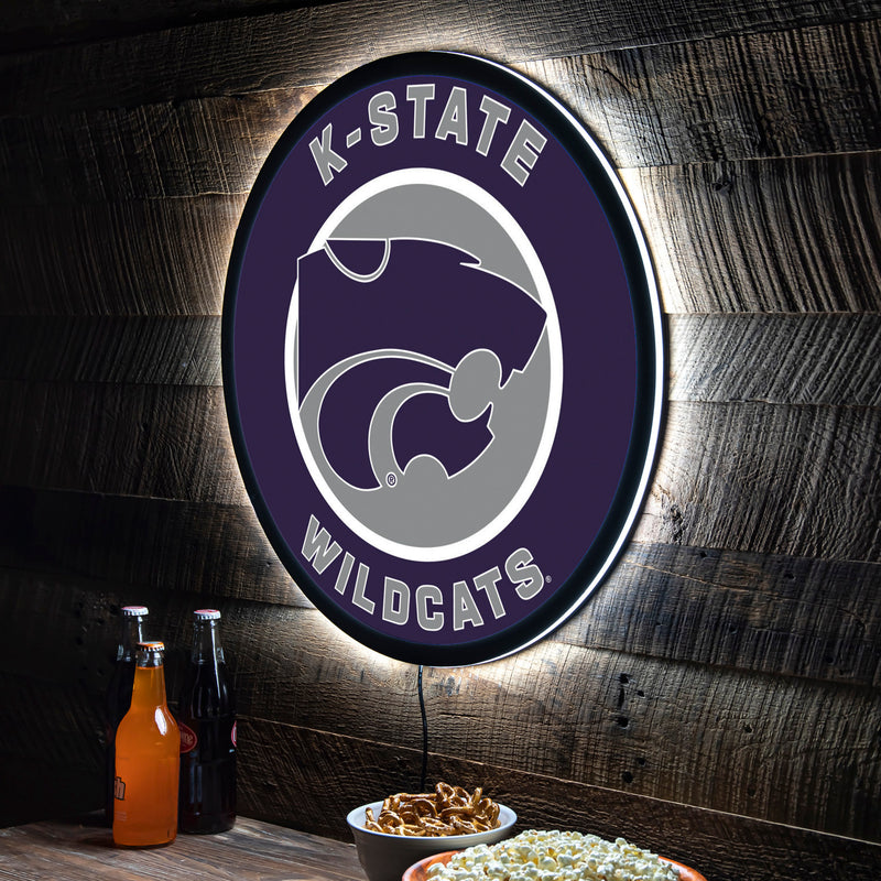 Evergreen Kansas State University Round 23" LED Lighted Sign