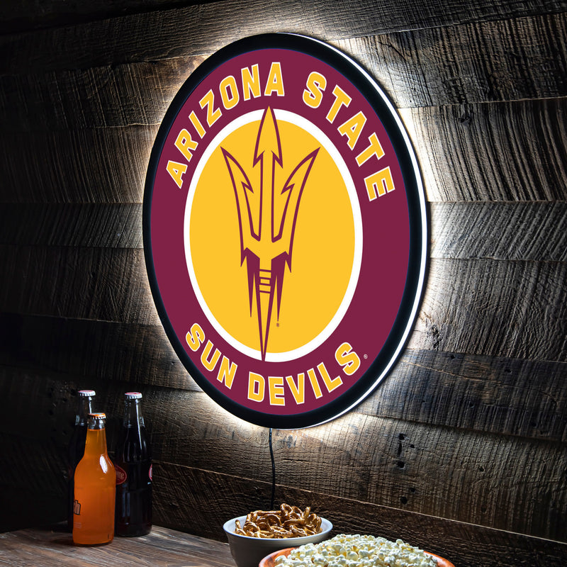 Evergreen Arizona State University Round 23 in. LED Lighted Sign
