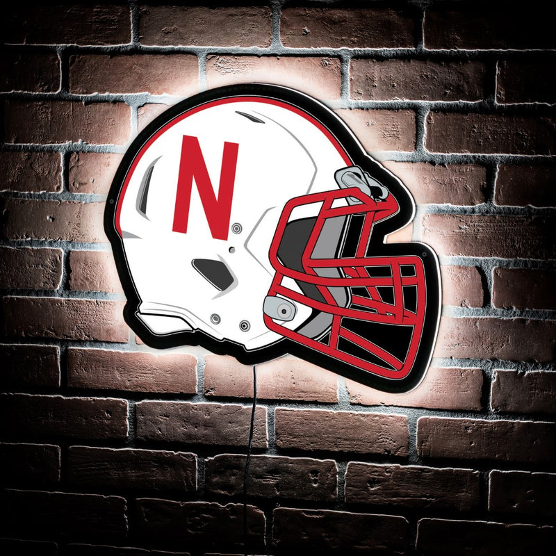 Evergreen University of Nebraska Helmet 19" x 15" LED Lighted Sign