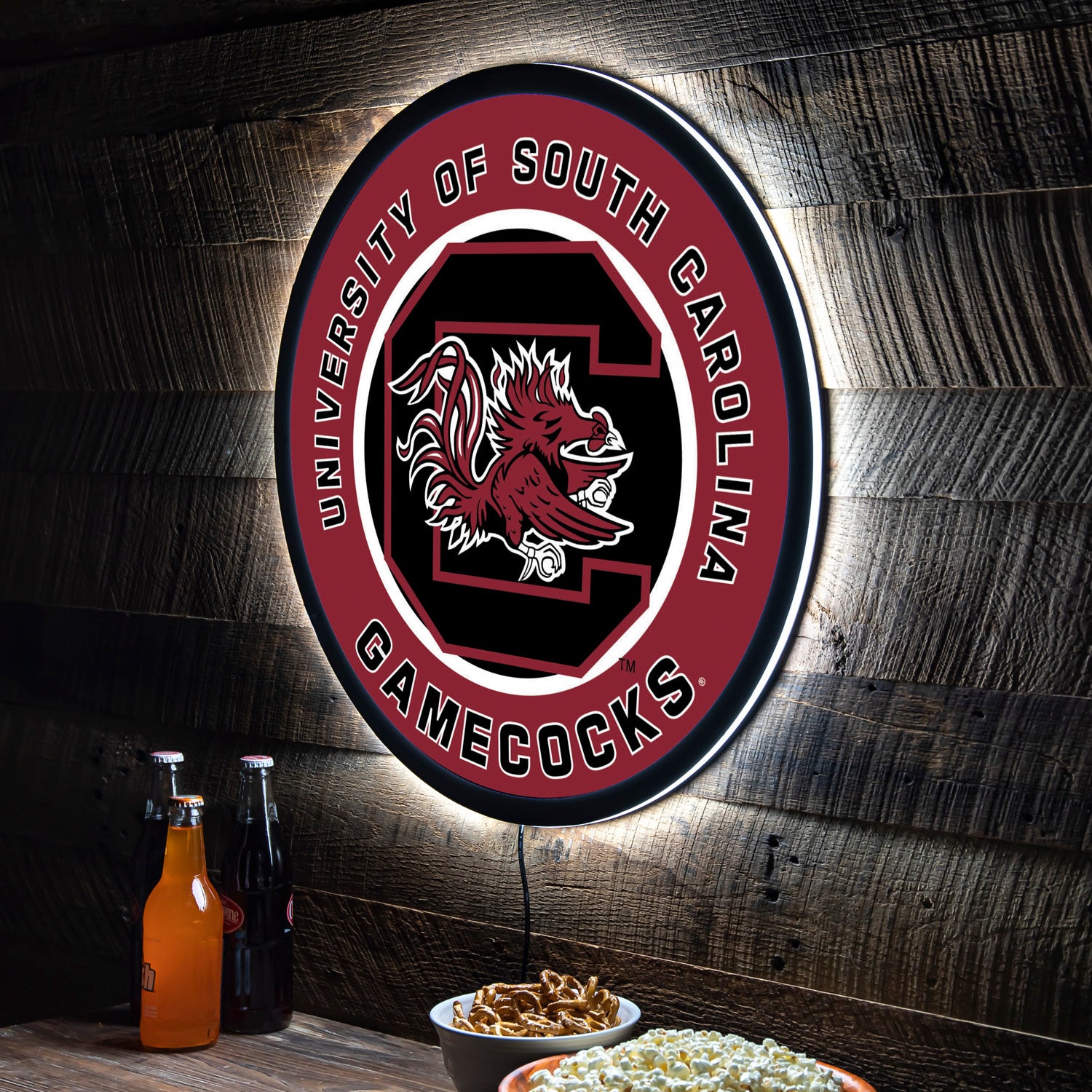 Evergreen University of South Carolina Round 23" LED Lighted Sign