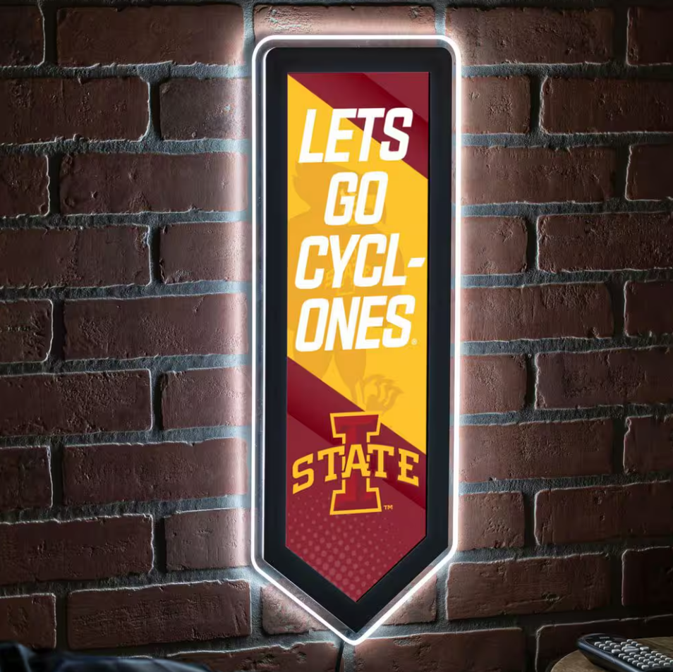 Evergreen Iowa State University Pennant 9" x 23" LED Lighted Sign