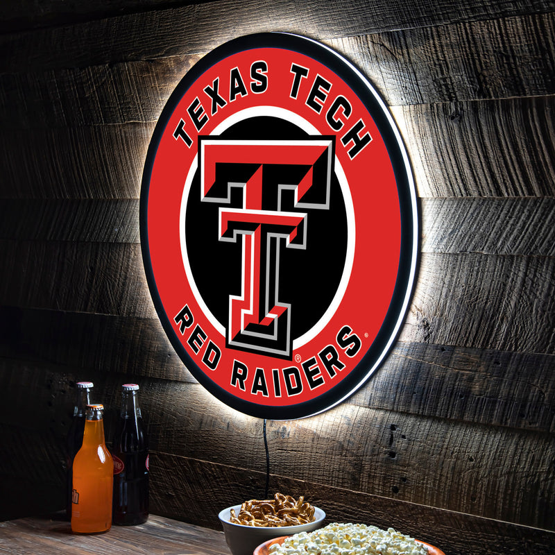 Evergreen Texas Tech University Round 23" LED Lighted Sign