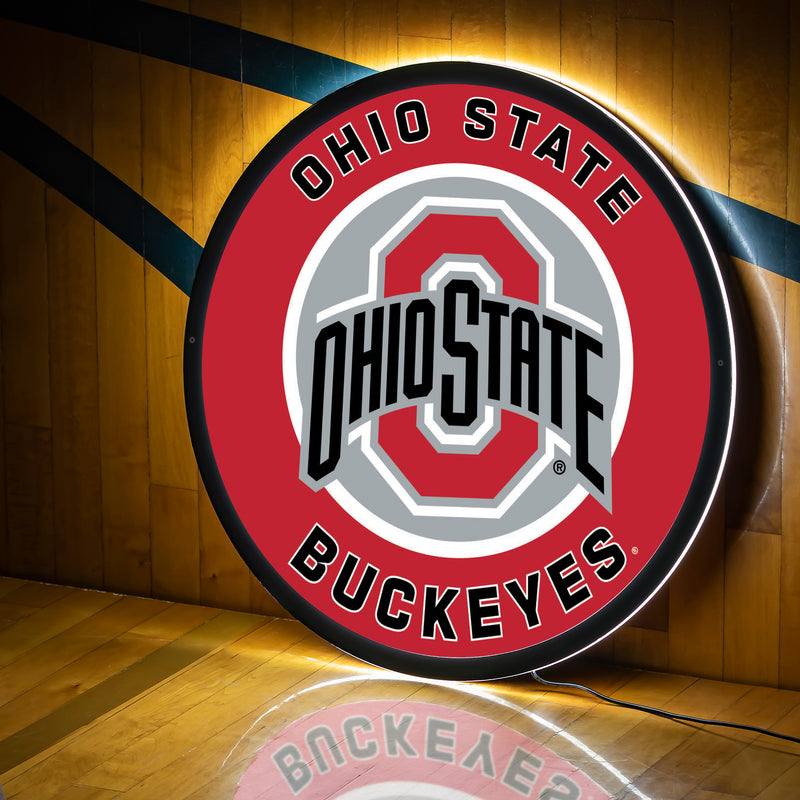 Evergreen Ohio State University Round 23" LED Lighted Sign