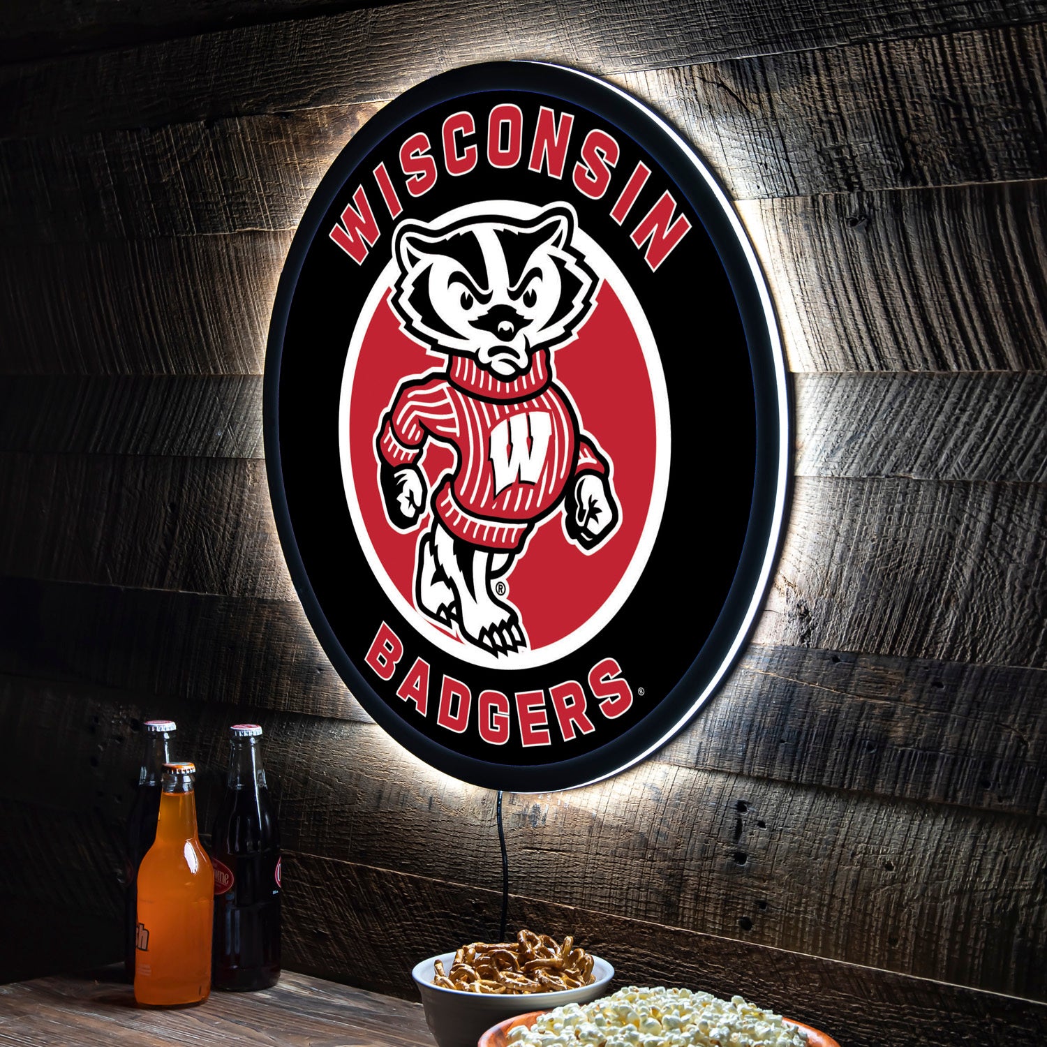 Evergreen University of Wisconsin-Madison Round 23" LED Lighted Sign