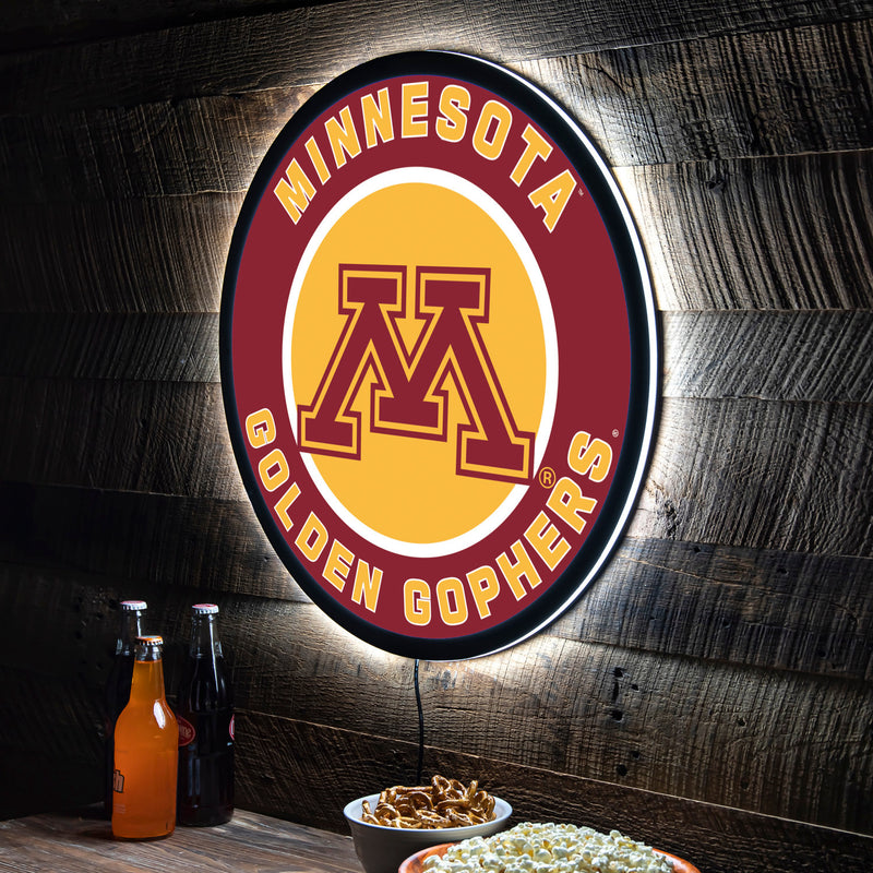 Evergreen University of Minnesota Round 23" LED Lighted Sign