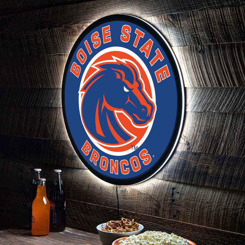 Evergreen Boise State University Round 23" LED Lighted Sign