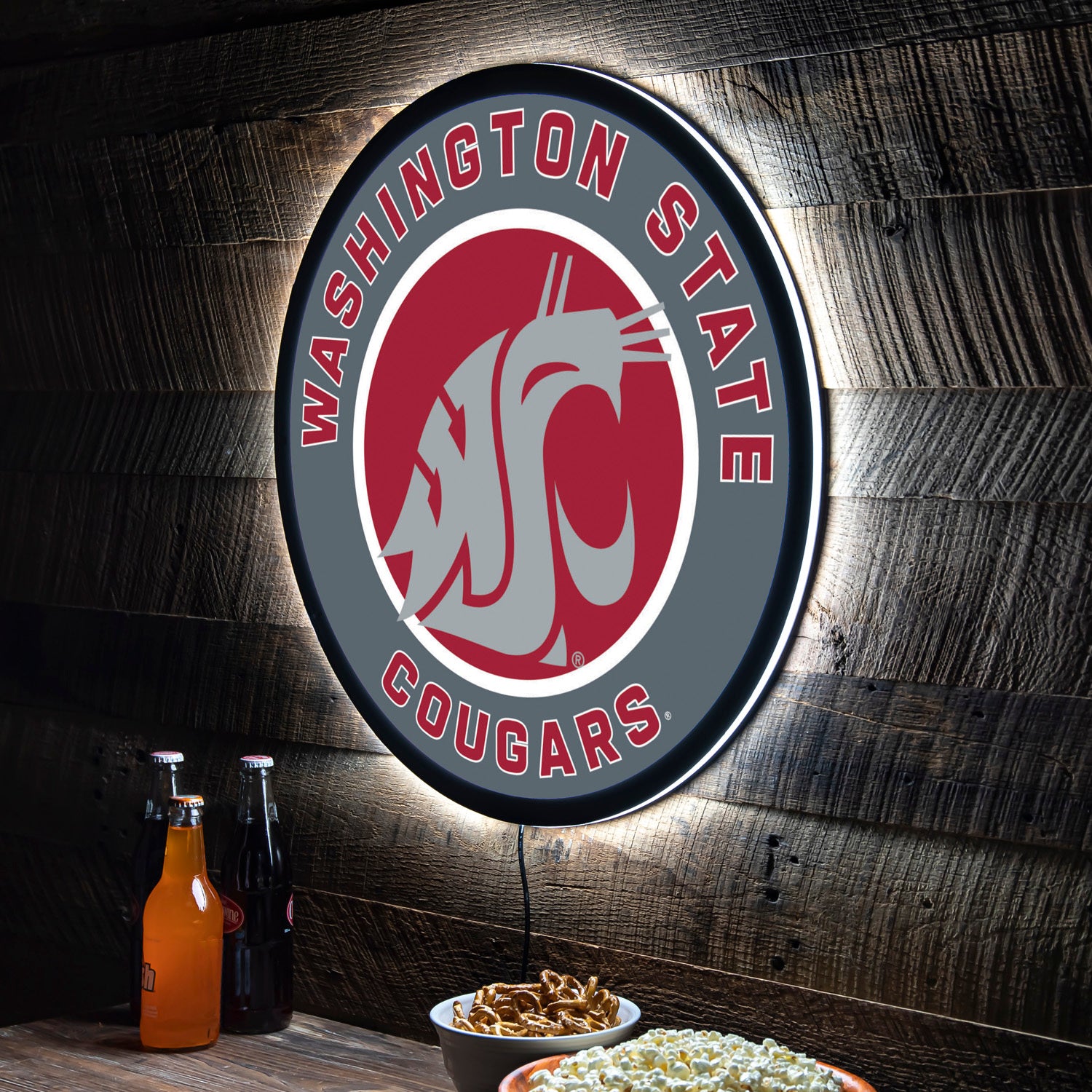 Evergreen Washington State University Round 23" LED Lighted Sign
