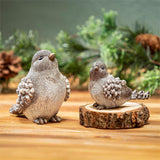 Evergreen Woodland Storybook Winter Bird Resin Table Decor - Set of 2