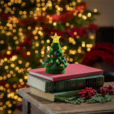 Evergreen Joyful Traditions LED Ceramic Flocked Christmas Tree