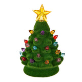 Evergreen Joyful Traditions LED Ceramic Flocked Christmas Tree