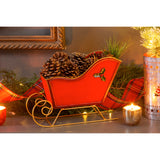 Evergreen Metal Sled Table Decor