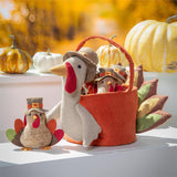 Evergreen Fabric Turkey Bucket with Fabric Turkey Set