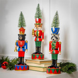 Evergreen Nutcracker Animal with Bottle Brush Tree Table Decor
