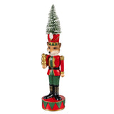 Evergreen Nutcracker Animal with Bottle Brush Tree Table Decor