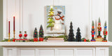 Evergreen Nutcracker Animal with Bottle Brush Tree Table Decor