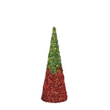 Evergreen Joyful Traditions Glitter Conical Paper Table Decor - Set of 3