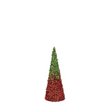 Evergreen Joyful Traditions Glitter Conical Paper Table Decor - Set of 3