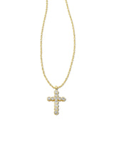 Kendra Scott Gold Crystal Cross Necklace & Cailin Crystal Stud Earrings Boxed Set