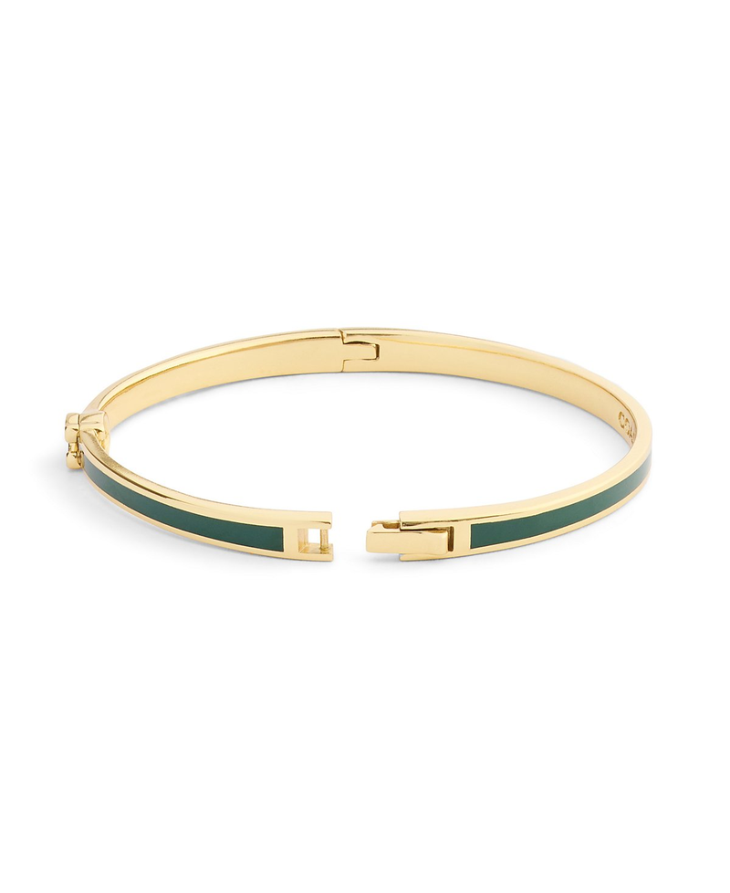 COACH Gold-Plated Green Enamel Hinged Bracelet