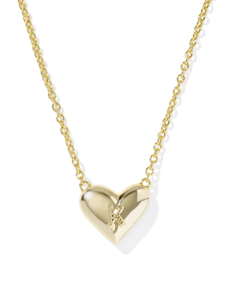 Kendra Scott Heart Letter K Gold Ivory Mother of Pearl Short Pendant Necklace