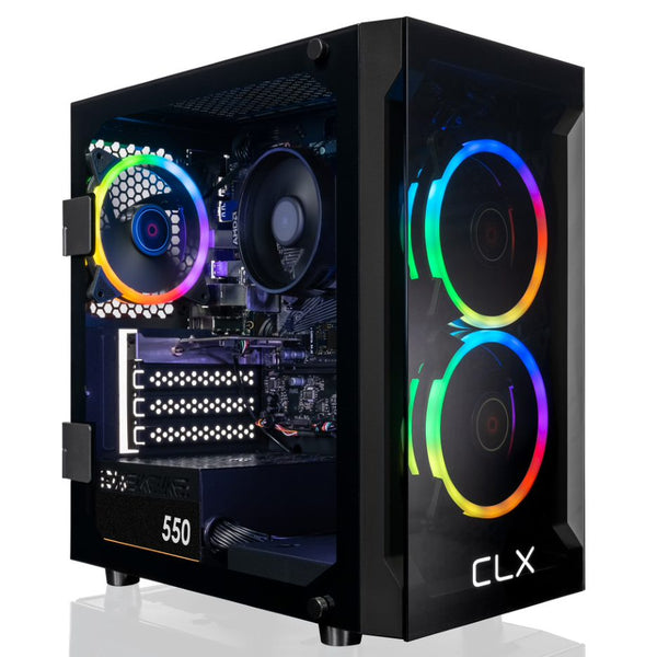 CLX SET Gaming Desktop - AMD Ryzen 7 5700G 3.8GHz 8-Core Processor, 16GB DDR4 Memory, Radeon Vega 8 2GB Shared Graphics, 1TB M.2 NVMe SSD, WiFi, Black CLX Edition Karnak MicroATX Tower RGB Fans, Windows 11 Home 64-bit