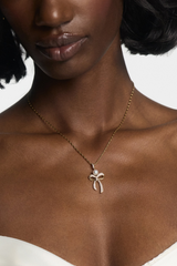 Nadri Eros Bow & Pearl Pendant Necklace