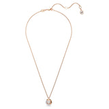 Swarovski Dextera Pendant Necklace - Round Cut, White, Rose Gold-Tone Plated