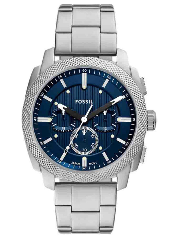 Fossil Mens Machine Chronograph Silver-Tone Watch