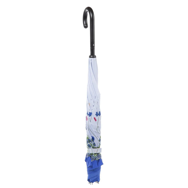 Totes InBrella Stick Reverse-Close Umbrella with Under Canopy Print