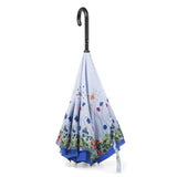 Totes InBrella Stick Reverse-Close Umbrella with Under Canopy Print