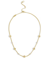 COACH Signature Tea Rose Strand Short Pendant Necklace