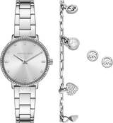 Michael Kors Womens Pyper Silver Watch Set