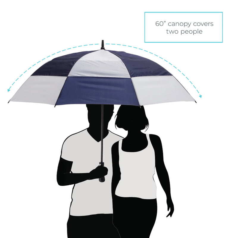 Totes Vented Golf Stick Umbrella with Wind & Sun Protection