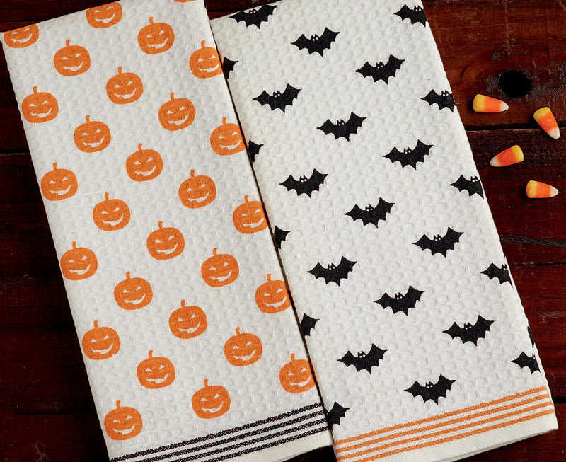 Design Imports Halloween Printed Dishtowels