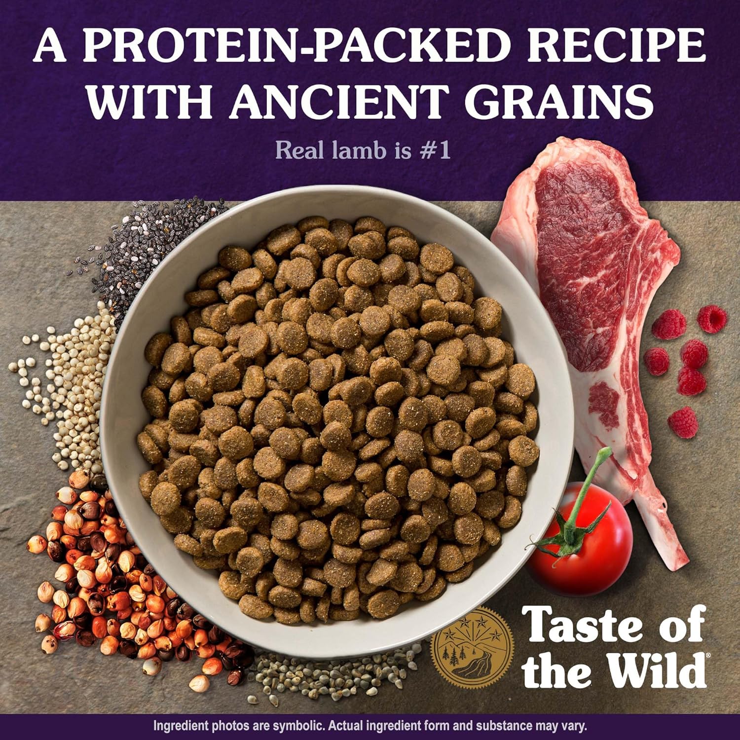 Taste of the Wild with Ancient Grains Ancient Mountain Canine Recipe with Roasted Lamb Dry Dog Food - 28 lbs.