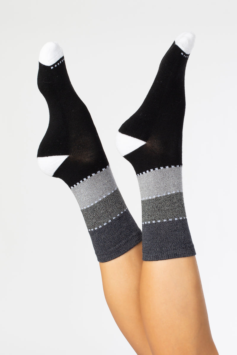 Legale Womens Colorblock Pillow Sole Crew Socks