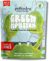 Polkadog Green Monstah Bone Shaped Crunchy Dog Treats - 7 oz.
