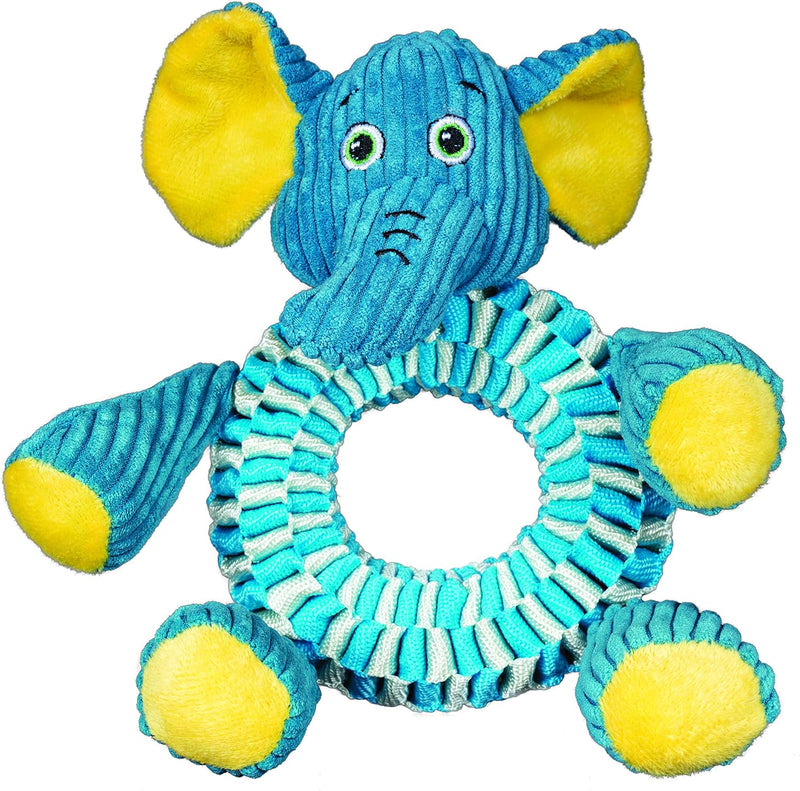 Spunky Pup Wibbleez Round Plush Dog Toy - Elephant