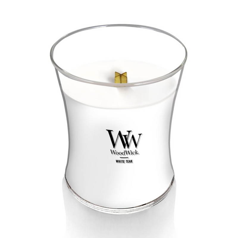 WoodWick Medium Hourglass Candle - White Teak