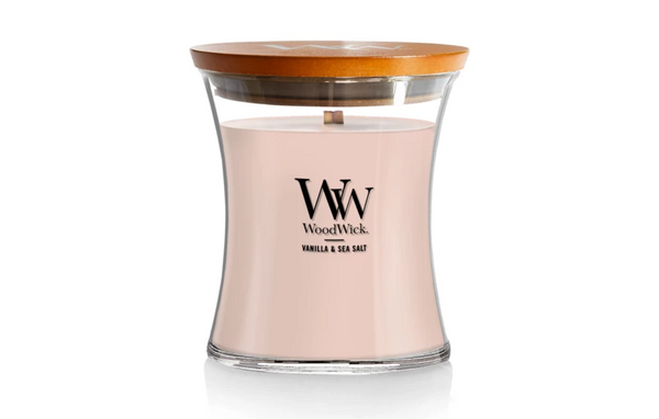 WoodWick Medium Hourglass Candle - Vanilla & Sea Salt