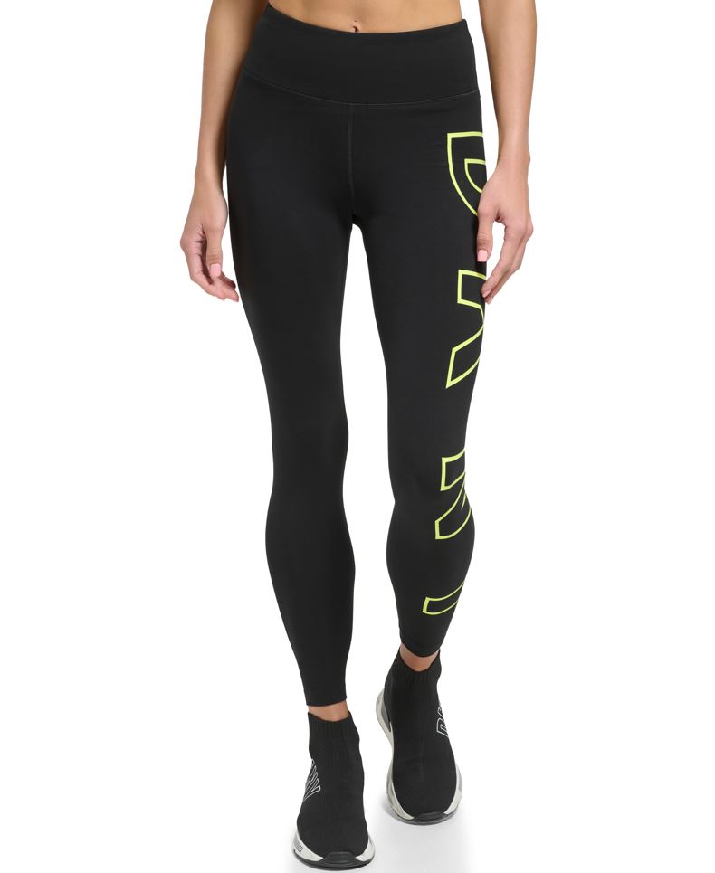 DKNY Damen Leggings – Gedruckte High-Waist Cropped Tights Für Sport & Style