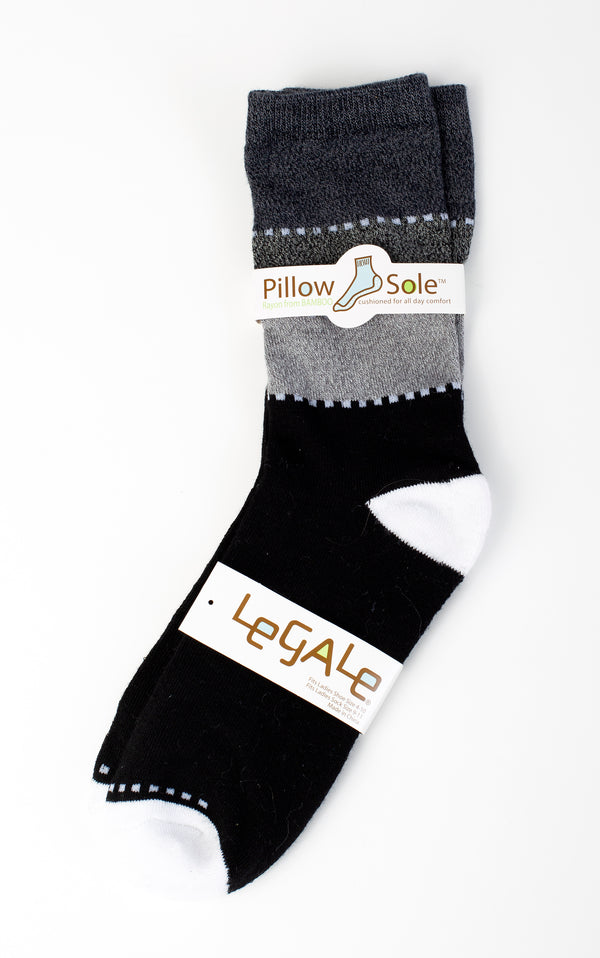 Legale Womens Colorblock Pillow Sole Crew Socks