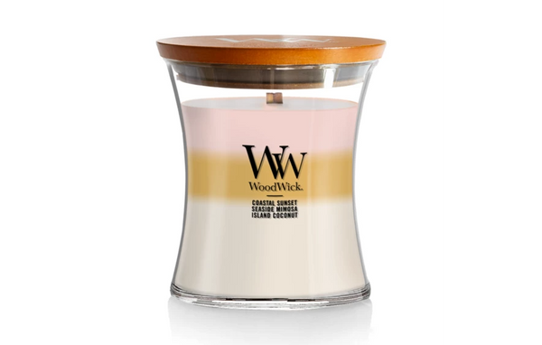 WoodWick Medium Trilogy Hourglass Candle - Island Getaway Trilogy