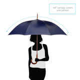 Totes Classic Solid Wood Stick Umbrella