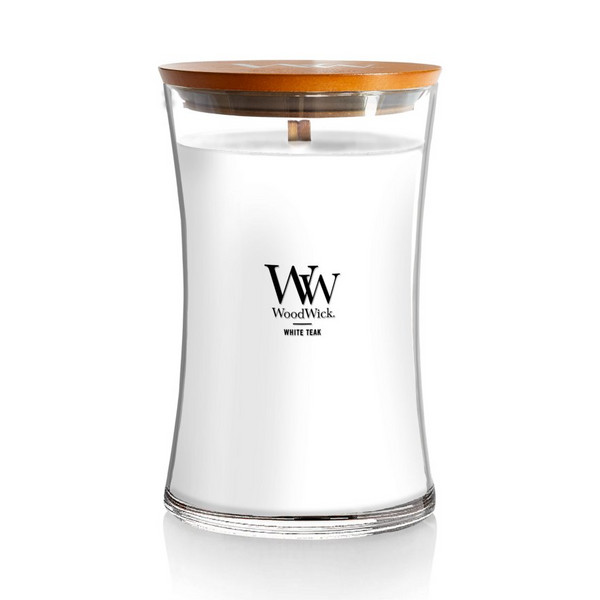 WoodWick Large Hourglass Candle - White Teak