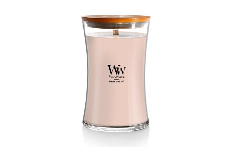 WoodWick Large Hourglass Candle - Vanilla & Sea Salt